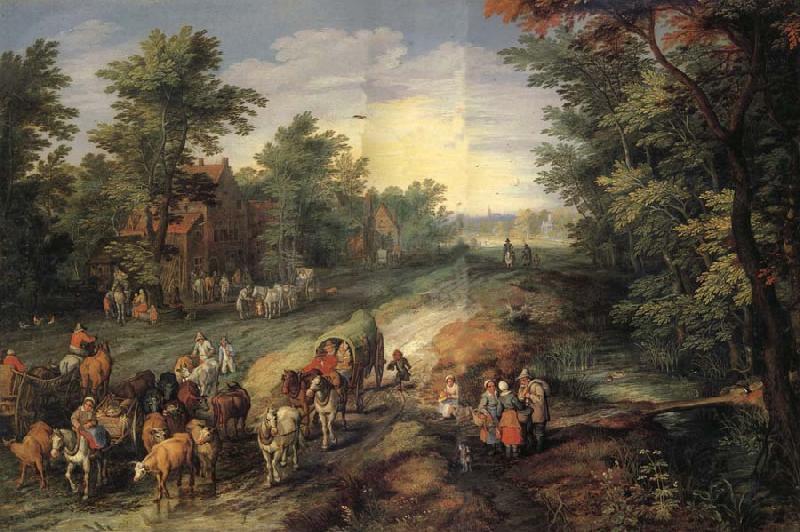 Jan Brueghel Village Street oil painting picture